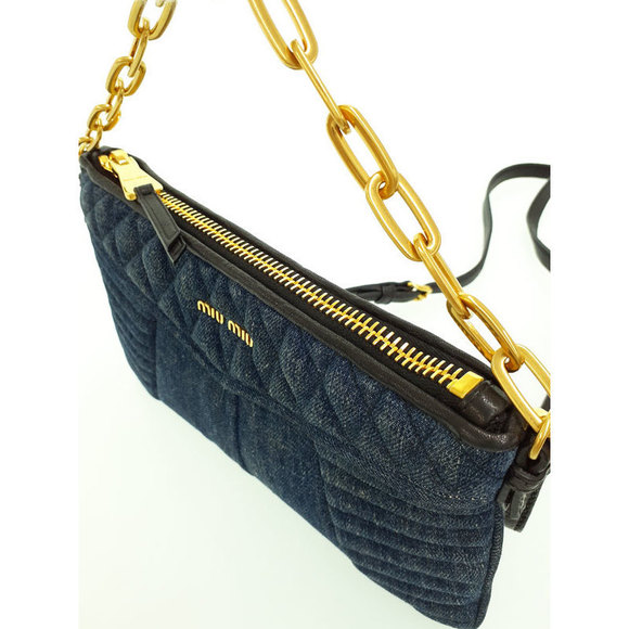 Miu Miu Denim 2way Handbag Black - Picture 7 of 9